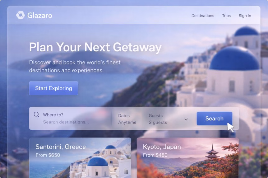 Frosted Touch: Glass-inspired Interface Design